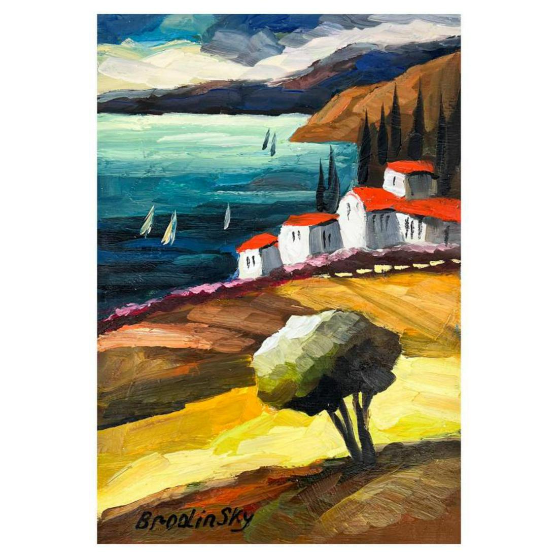 Slava Brodinsky Hand Signed Original Painting on Canvas with Letter of Authenticity.: This is an original painting oil on canvas by Slava Brodinsky. Hand signed by the artist, this piece comes with a letter of authenticity. Measures approximately 16" x 12" (image). Reference #: 256925