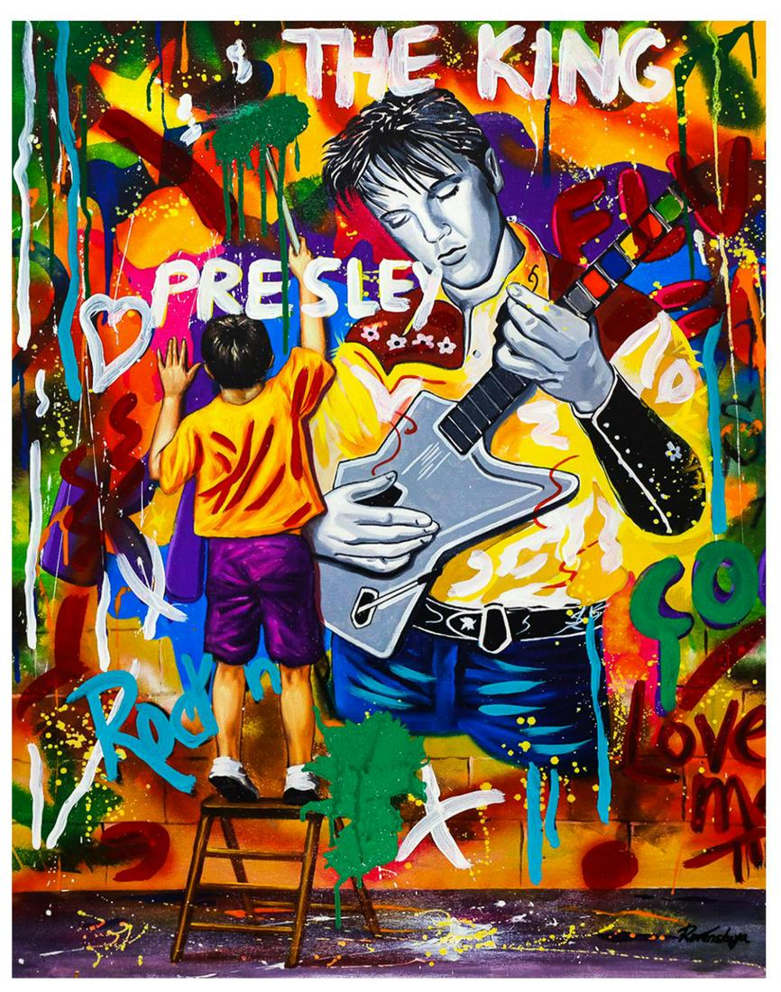 Nastya Rovenskaya- Mixed Media "Elvis Presley" (1 of 1)