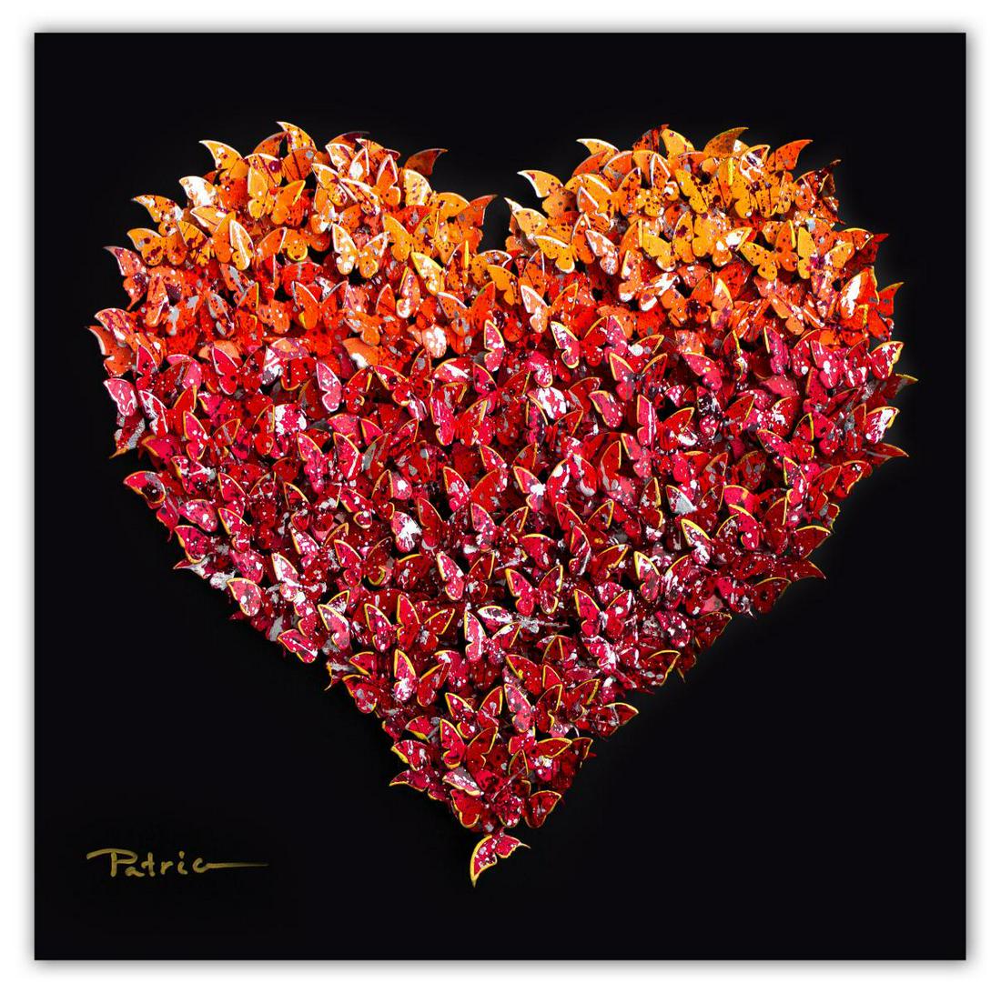 Patricia Govezensky- Original 3D Metal Art on Wood "Heart" (1 of 4)