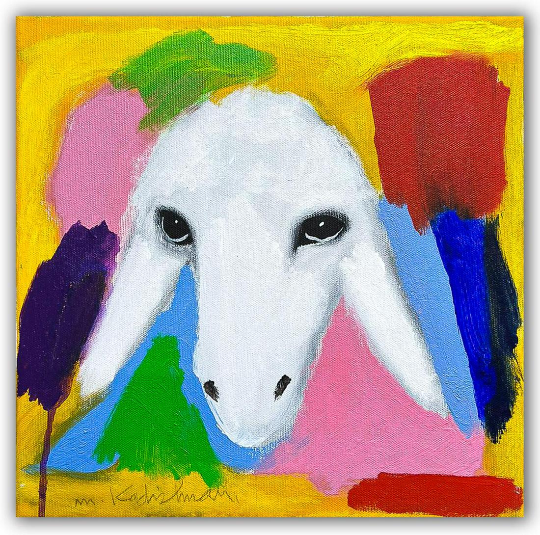 Menashe Kadishman- Original Acrylic on Canvas "Untitled" (1 of 2)