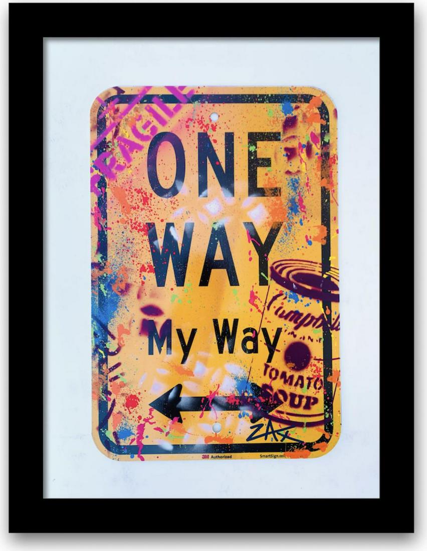 E.M. Zax Hand painted one of a kind metal street sign (1 of 1)