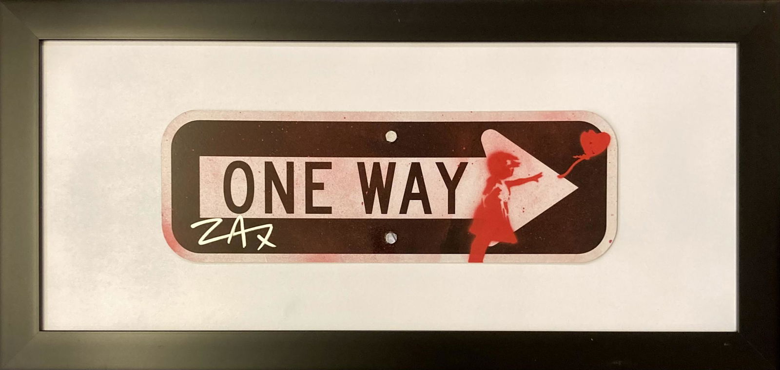 E.M. Zax Hand painted metal street sign  "One Way" (1 of 1)