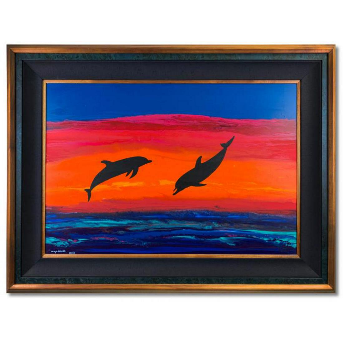 Wyland, "Island Time" Hand Signed Original Painting on Board with Certificate of Authenticity. (1 of 2)