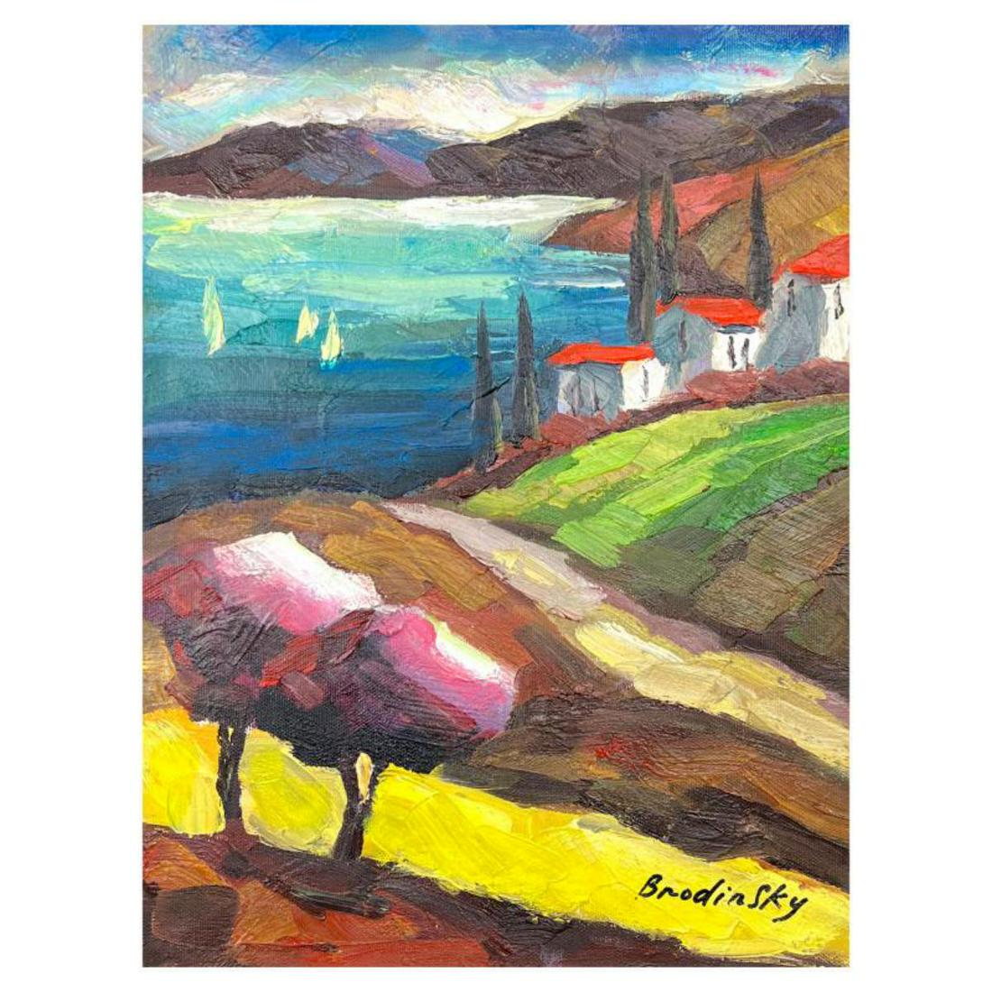 Slava Brodinsky Hand Signed Original Painting on Canvas with Letter of Authenticity.: This is an original painting oil on canvas by Slava Brodinsky. Hand signed by the artist, this piece comes with a letter of authenticity. Measures approximately 16" x 12" (image). Reference #: 261825