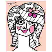 Britto, "Hair Do" Hand Signed Limited Edition Giclee on Canvas; COA (1 of 2)