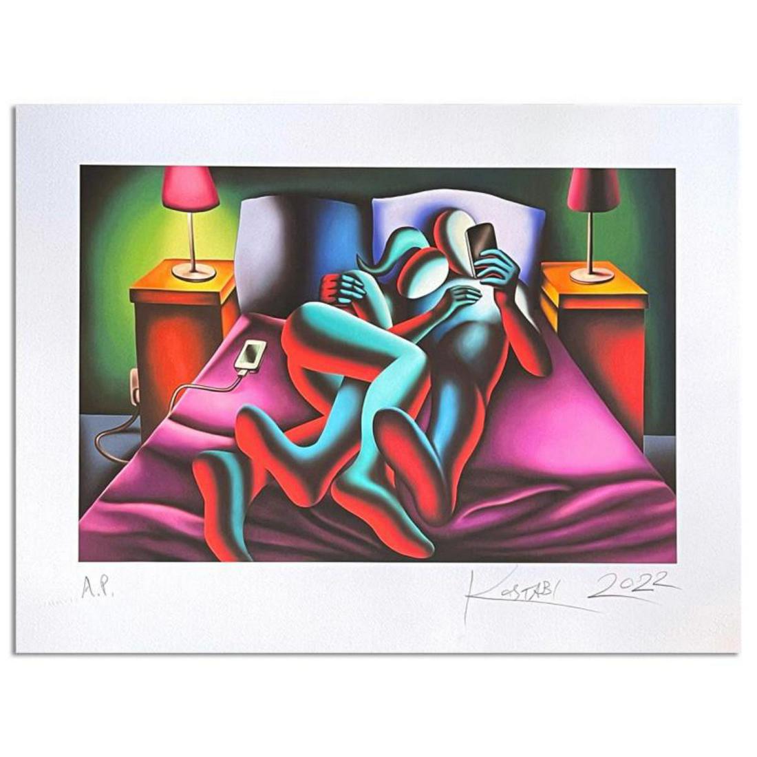Mark Kostabi, "Just Like You Promised" Hand Signed Limited Edition Giclee with Letter of (1 of 1)
