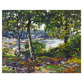 John Powell, "Enchanted Coast" Limited Edition Serigraph on Canvas, Numbered and Hand Signed with (1 of 2)