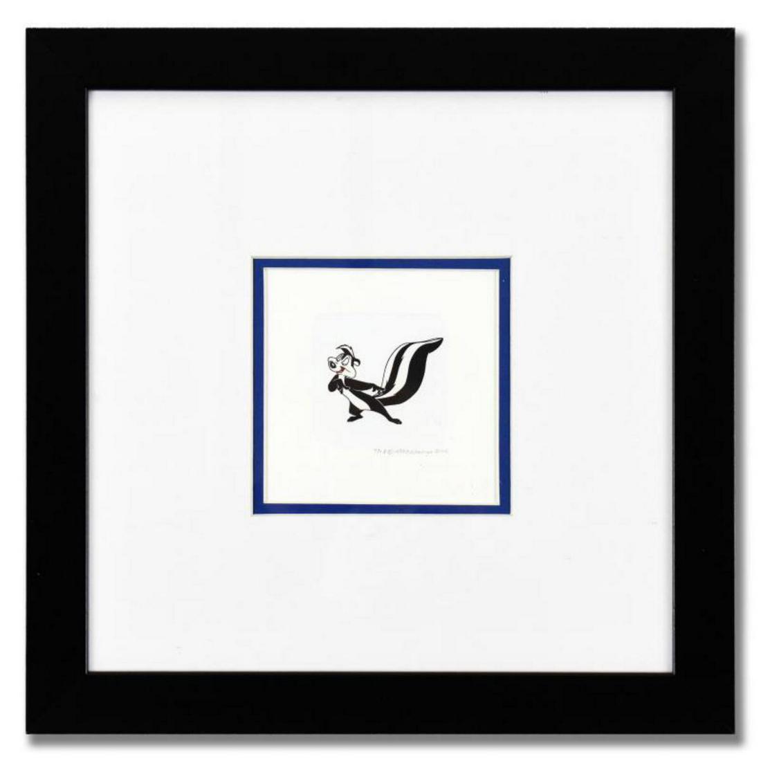 "Pepe le Pew" Framed Limited Edition Etching with Hand-Tinted Color Numbered with Letter of (1 of 2)