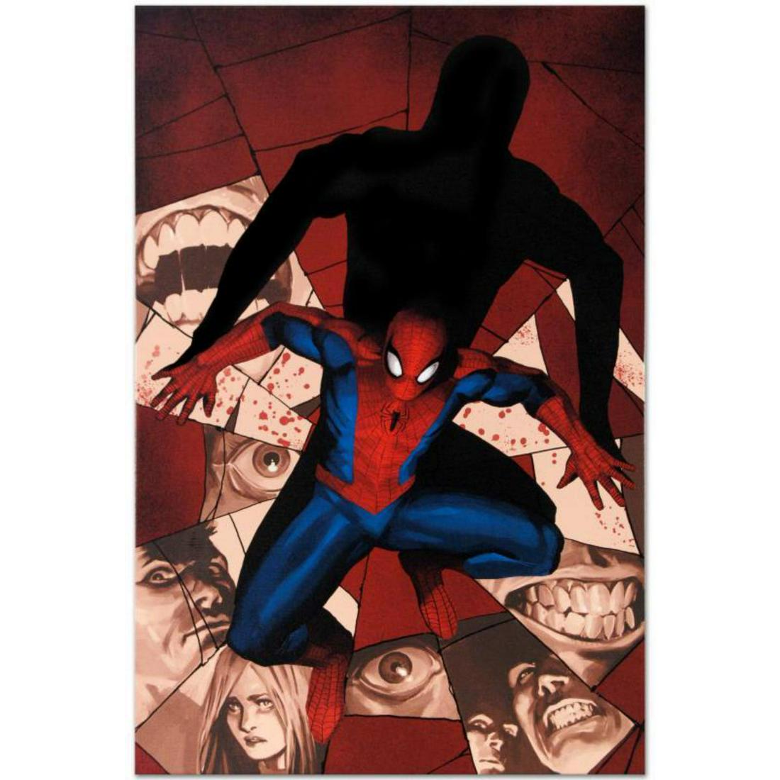 Marvel Comics "Fear Itself: Spider-Man #1" Numbered Limited Edition Giclee on Canvas by Marko: A piece of comic book history, this limited edition, from original art by Marko Djurdjevic, depicts Spider-Man. Marko Djurdjevic was discovered by Marvel after posting a series of re-designs for popul