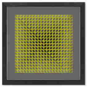 Victor Vasarely (1908-1997), "Illik de la sÃ©rie CTA - 102" Framed 1971 Heliogravure Print with (1 of 1)