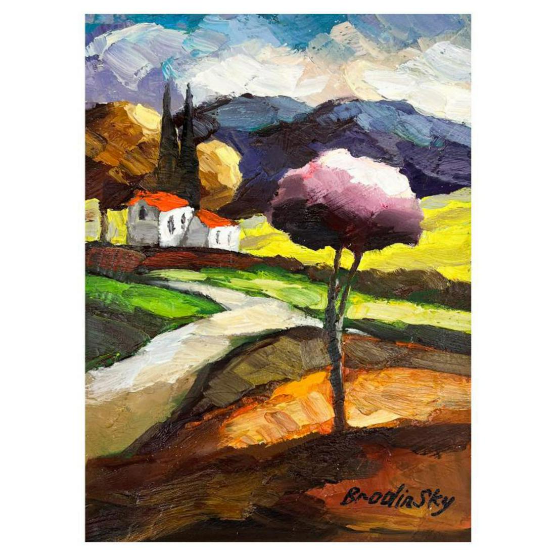 Slava Brodinsky Hand Signed Original Painting on Canvas with Letter of Authenticity.: This is an original painting oil on canvas by Slava Brodinsky. Hand signed by the artist, this piece comes with a letter of authenticity. Measures approximately 16" x 12" (image). Reference #: 256915