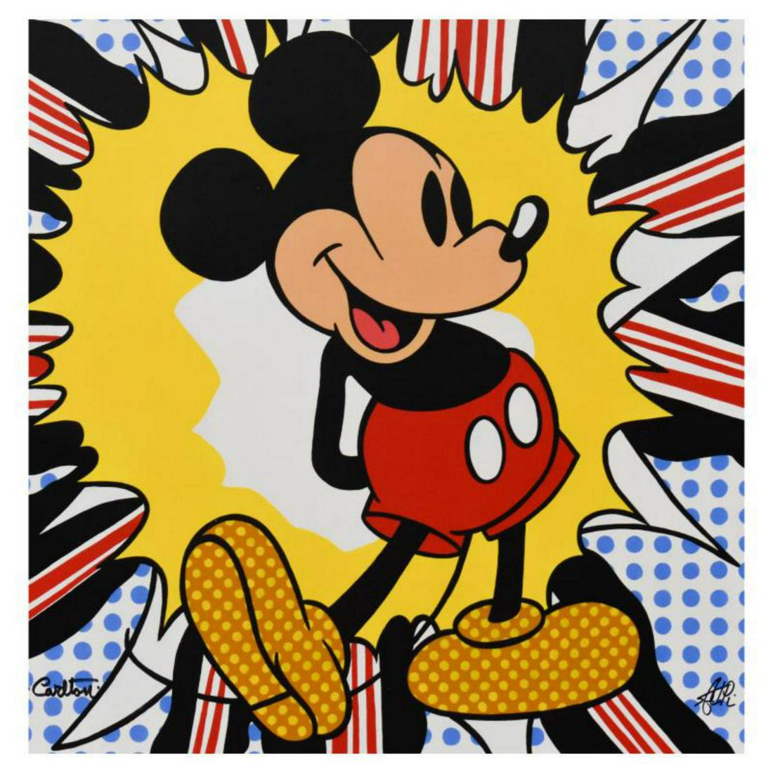 Trevor Carlton & Stephen Reis, "Pop Goes The Mouse" Limited Edition on Canvas from Disney Fine Art,: "Pop Goes The Mouse" is a limited edition giclee on canvas by Trevor Carlton & Stephen Reis, numbered and hand signed by the by both artists. This piece is licensed by Disney Fine Art. Includes Letter