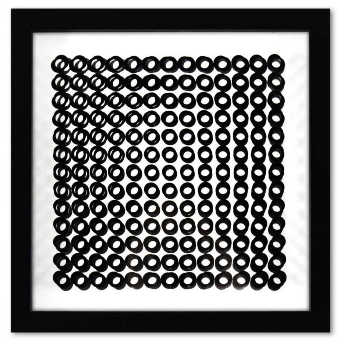 Victor Vasarely (1908-1997), "Trois Dimensions Optique de la sÃ©rie Cinetiques" Framed 1973: Trois Dimensions Optique de la sÃ©rie Cinetiques is a dimensional artwork, published in 1973, by Victor Vasarely (1908-1997). This piece comes custom framed. This piece comes with a catalogue raison