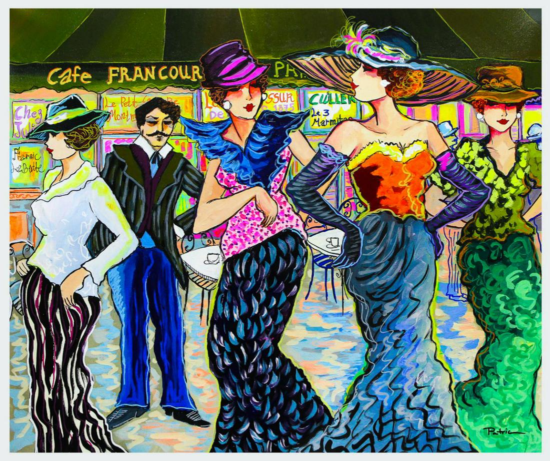 Patricia Govezensky- Original Acrylic on Canvas "Cafe Francoeur" (1 of 2)