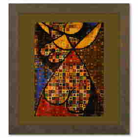 Victor Vasarely (1908-1997), "Fille - Fleur de la sÃ©rie Graphismes 2" Framed 1977 Heliogravure (1 of 1)