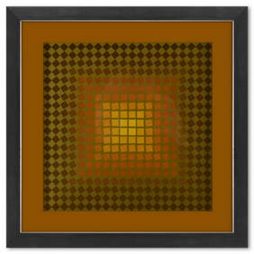 Victor Vasarely (1908-1997), "CTA - 105 - OR de la sÃ©rie CTA - 102" Framed 1971 Heliogravure Print (1 of 1)