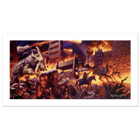 The Siege Of Minas Tirith Limited Edition Giclee on Canvas by The Brothers Hildebrandt. Numbered and (1 of 1)