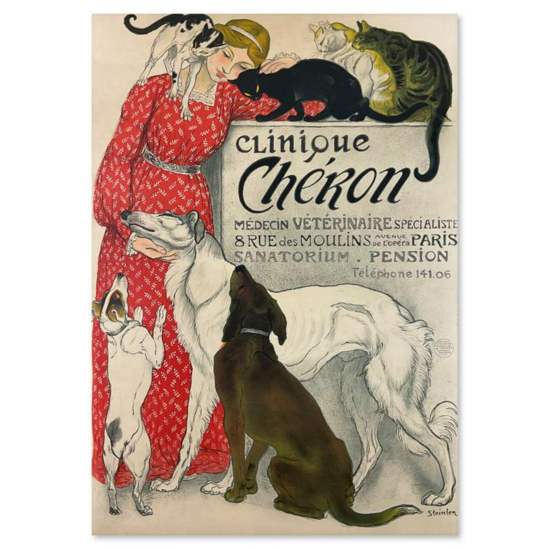 Theophile Steinlen (1859-1923), "Clinique Cheron" Vintage Style Lithograph (40"x 58"), Plate Signed (1 of 2)