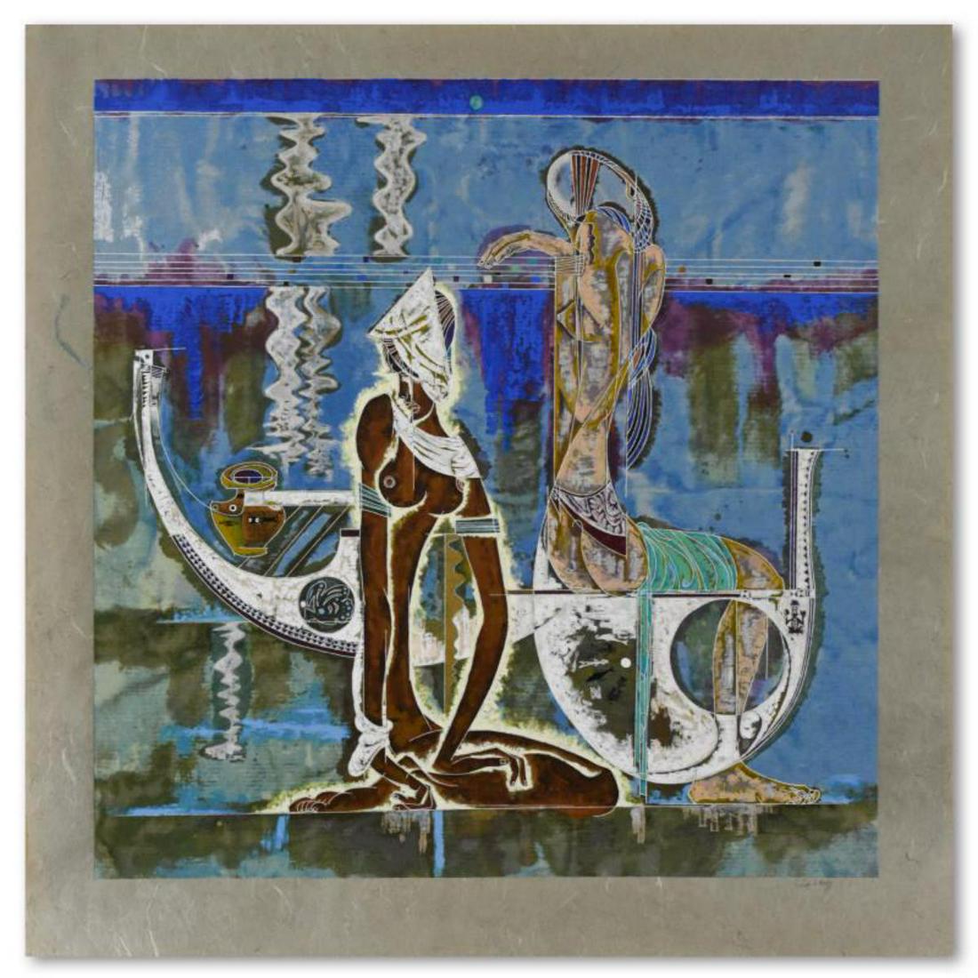 Lu Hong, "Rhyme of the Sea" Limited Edition Serigraph on Rice Paper, Numbered and Hand Signed with (1 of 2)