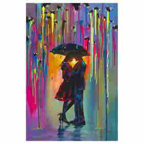 Jim Warren, "Love Protects" Hand Signed, Artist Embellished AP Limited Edition Giclee on Canvas with (1 of 1)
