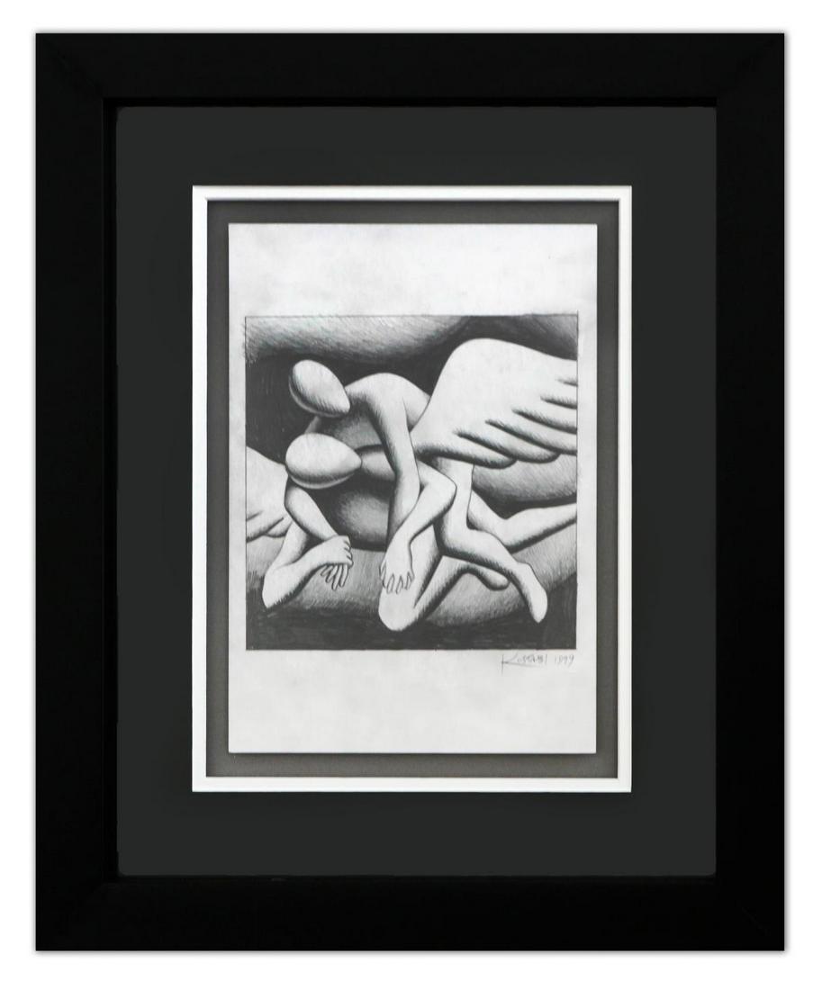Mark Kostabi- Original Drawing on Paper "Lift" (1 of 3)