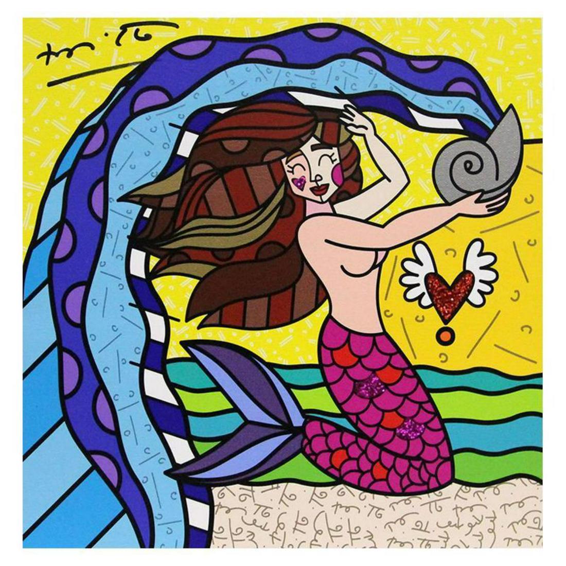 Britto, "Aquarius White" Hand Signed Limited Edition Giclee on Canvas; Authenticated. (1 of 1)