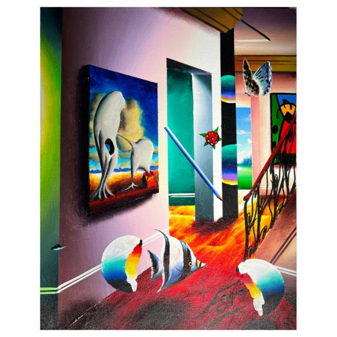 Ferjo, "Miro around the Bend" Hand Signed Original Painting on Canvas with Letter of Authenticity (1 of 1)