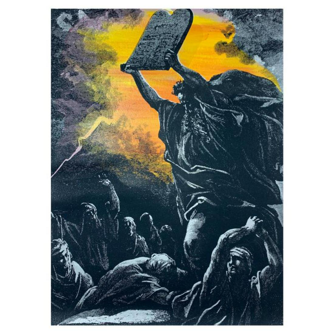 Steve Kaufman (1960-2010) "Moses and the Ten Commandments" Hand Signed Limited Edition Hand Pulled (1 of 2)