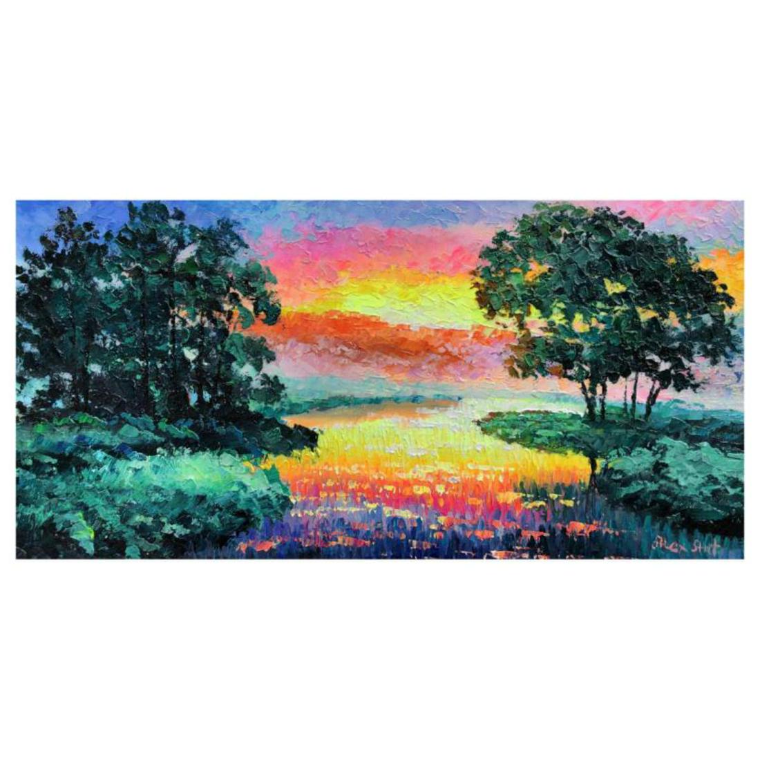 Alexander Antanenka, "Sunset Palace" Original Painting on Canvas, Hand Signed with Letter of (1 of 1)