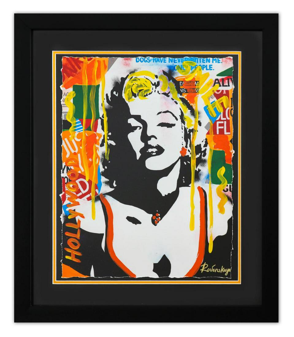 Nastya Rovenskaya- Original Mixed Media on Paper "The Shadow of Marilyn" (1 of 2)