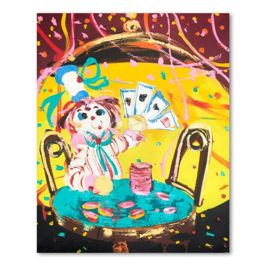 Paul Blaine Henrie (1932-1999), "Poker Face" Hand Signed Original Painting on Canvas (40"x30") with (1 of 3)