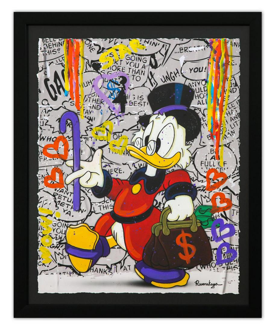 Nastya Rovenskaya- Original Mixed Media on Paper "Uncle Scrooge" (1 of 2)