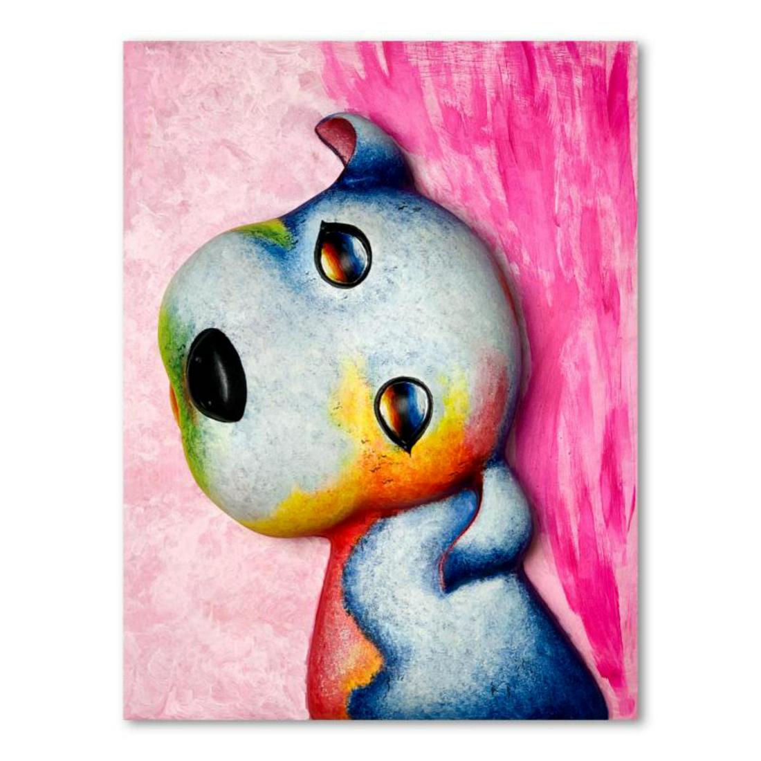 Wang, "Angel" Hand Painted Limited Edition Bas Relief Sculpture, Numbered 3/99, Hand Signed and (1 of 3)