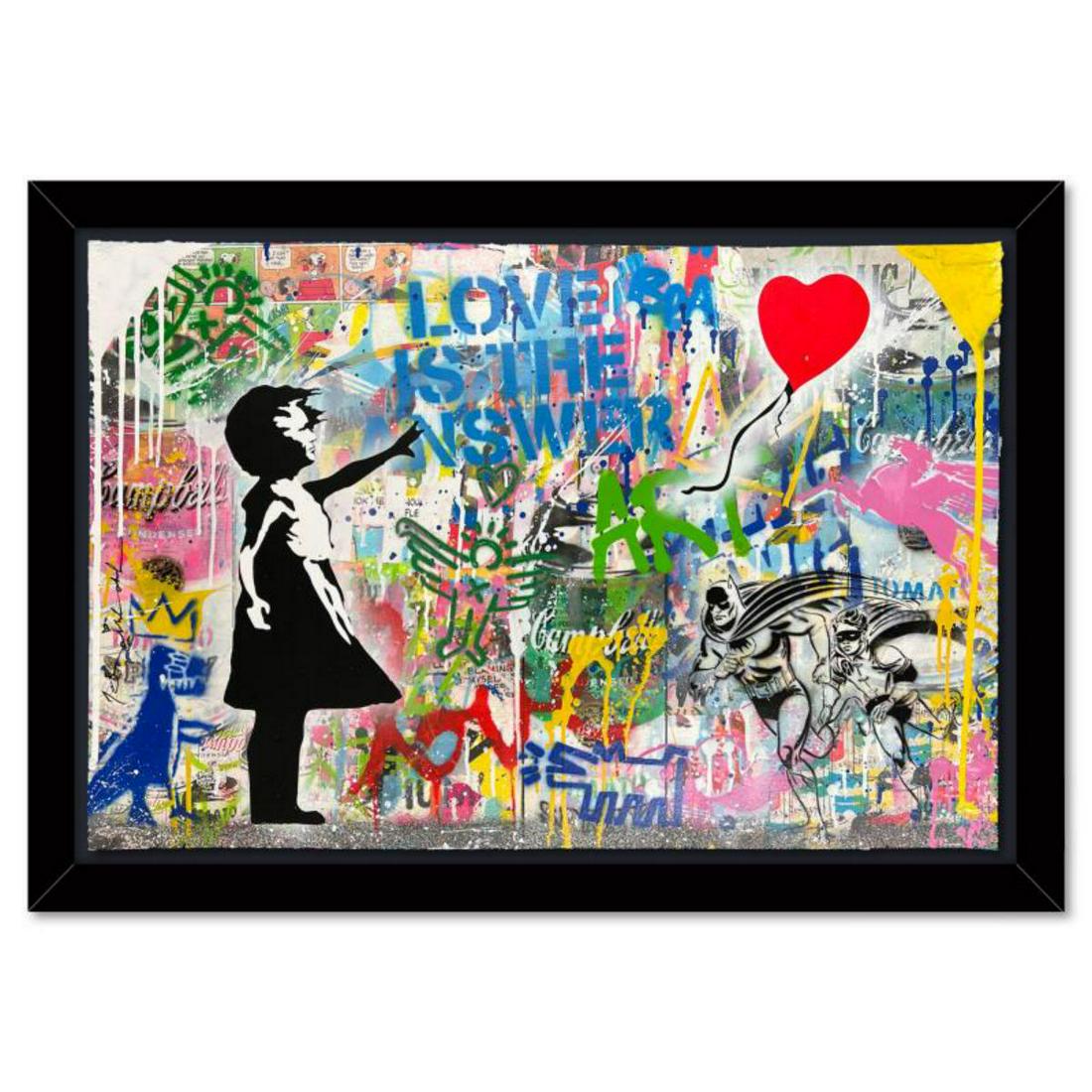 Mr. Brainwash, "Balloon Girl" Framed Mixed Media Original, Hand Signed with Certificate of (1 of 3)