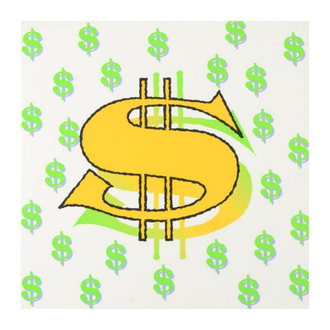 Steve Kaufman (1960-2010) "Dollar Sign (White)" Limited Edition Hand Pulled Silkscreen on Canvas, (1 of 3)