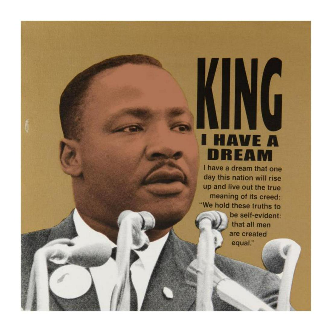 Steve Kaufman (1960-2010) "Martin Luther King" Limited Edition Hand Pulled Silkscreen on Canvas, (1 of 3)