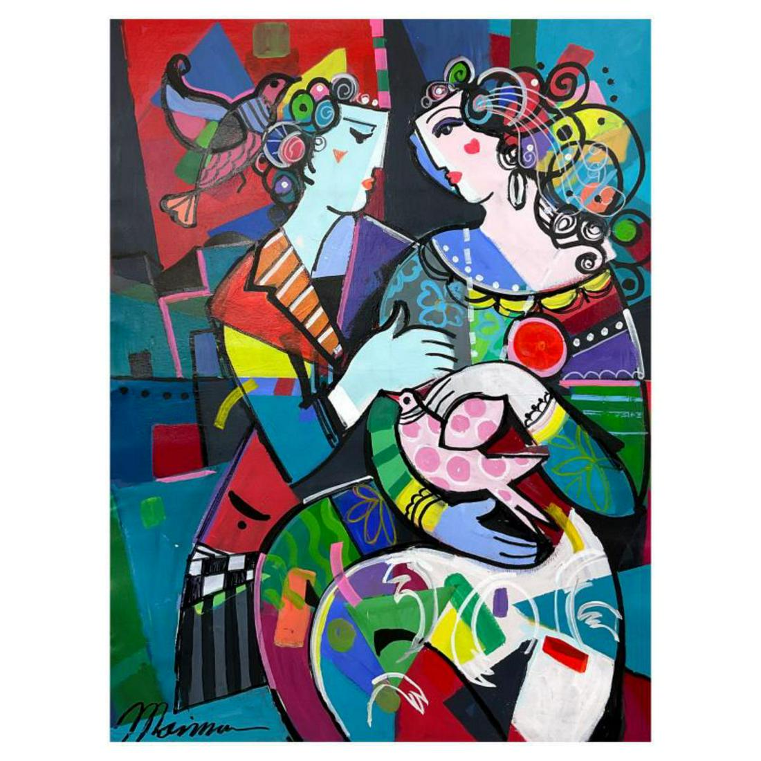 Isaac Maimon, Original Acrylic Painting on Canvas (30" x 40"), Hand Signed with Letter of (1 of 2)