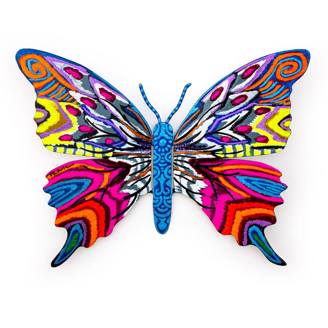 Patricia Govezensky- Original Painting on Cutout Steel "Butterfly": Artist: Patricia Govezensky. Medium: Original Painting on Cutout Steel. Title: Butterfly. Size: 8.5" x 11.5". Signature: Hand Signed by the artist. Certificate of Authenticity: From the publisher. Ref