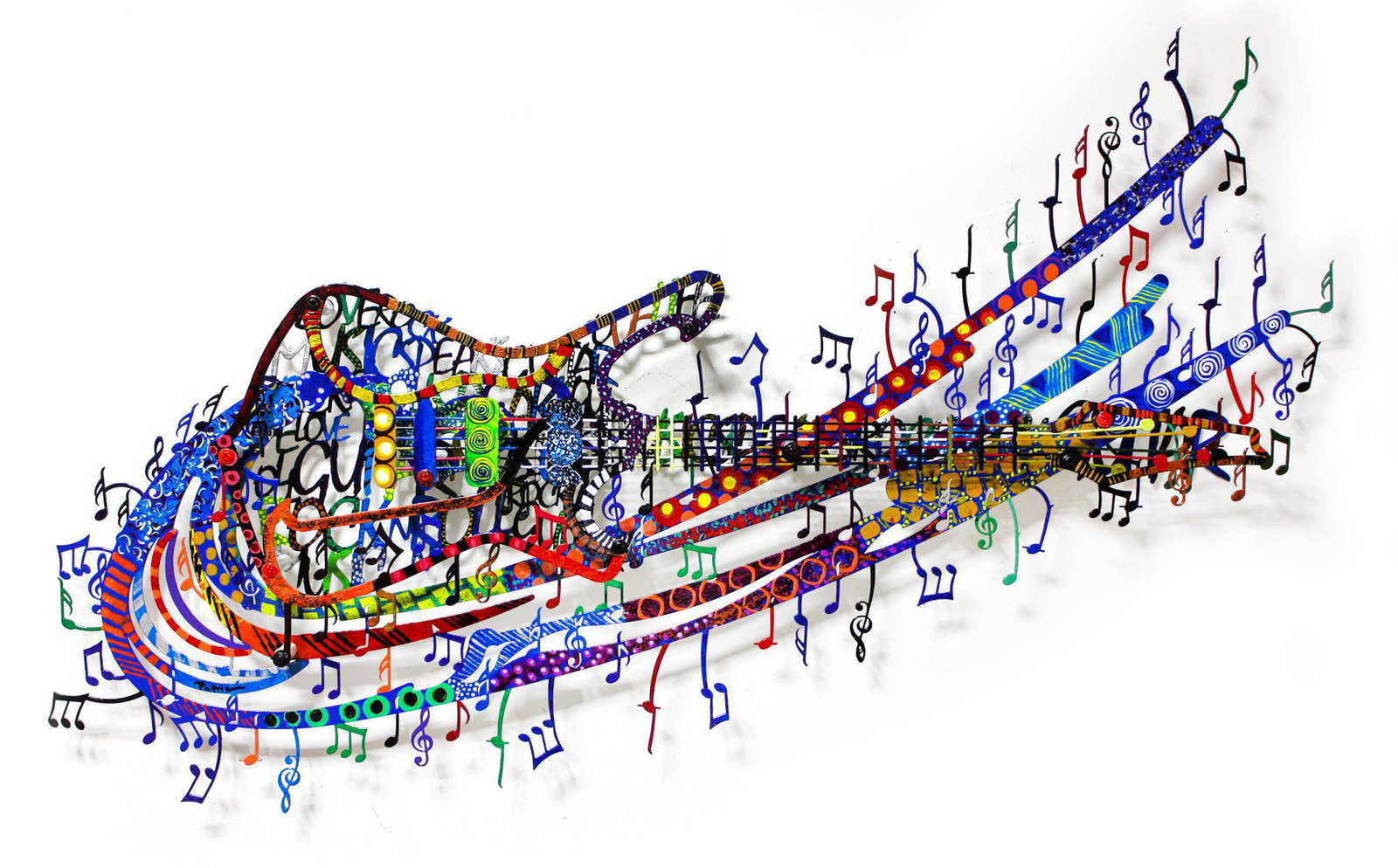 Patricia Govezensky- Original Painting on Cutout Steel "Rock 'N' Roll" (1 of 6)