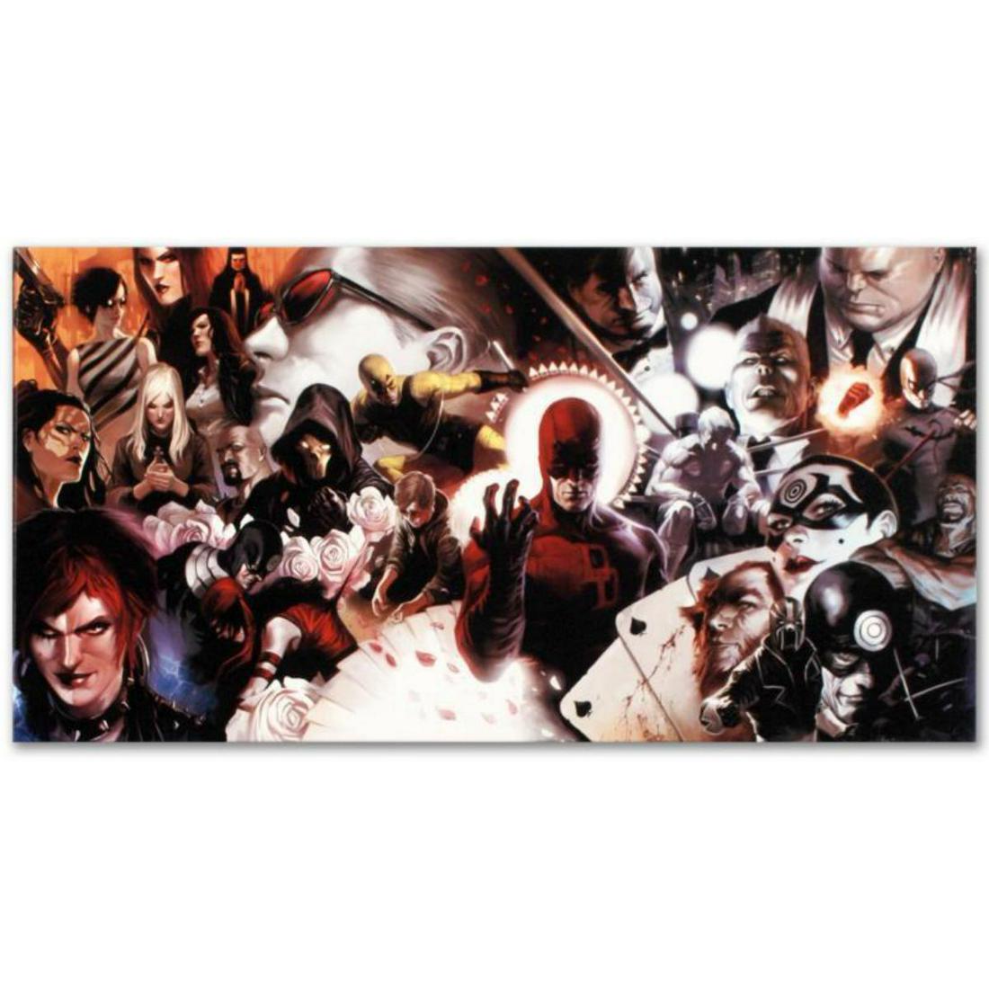 Marvel Comics "Daredevil #500" Numbered Limited Edition Giclee on Canvas by Marko Djurdjevic with: A piece of comic book history, this limited edition, from original art by Marko Djurdjevic, depicts classic characters Daredevil and Kingpin among many others. Marko Djurdjevic was discovered by Marve