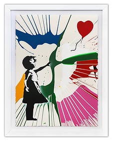 Mr. Brainwash- Original Silkscreen and Mixed Media on Paper "Balloon Girl, 2020" (1 of 4)