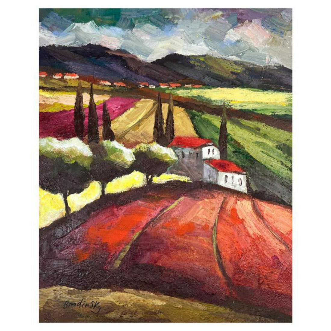 Slava Brodinsky Hand Signed Original Painting on Canvas with Letter of Authenticity.: This is an original painting oil on canvas by Slava Brodinsky. Hand signed by the artist, this piece comes with a letter of authenticity. Measures approximately 24" x 20" (image). Reference#: 33807.