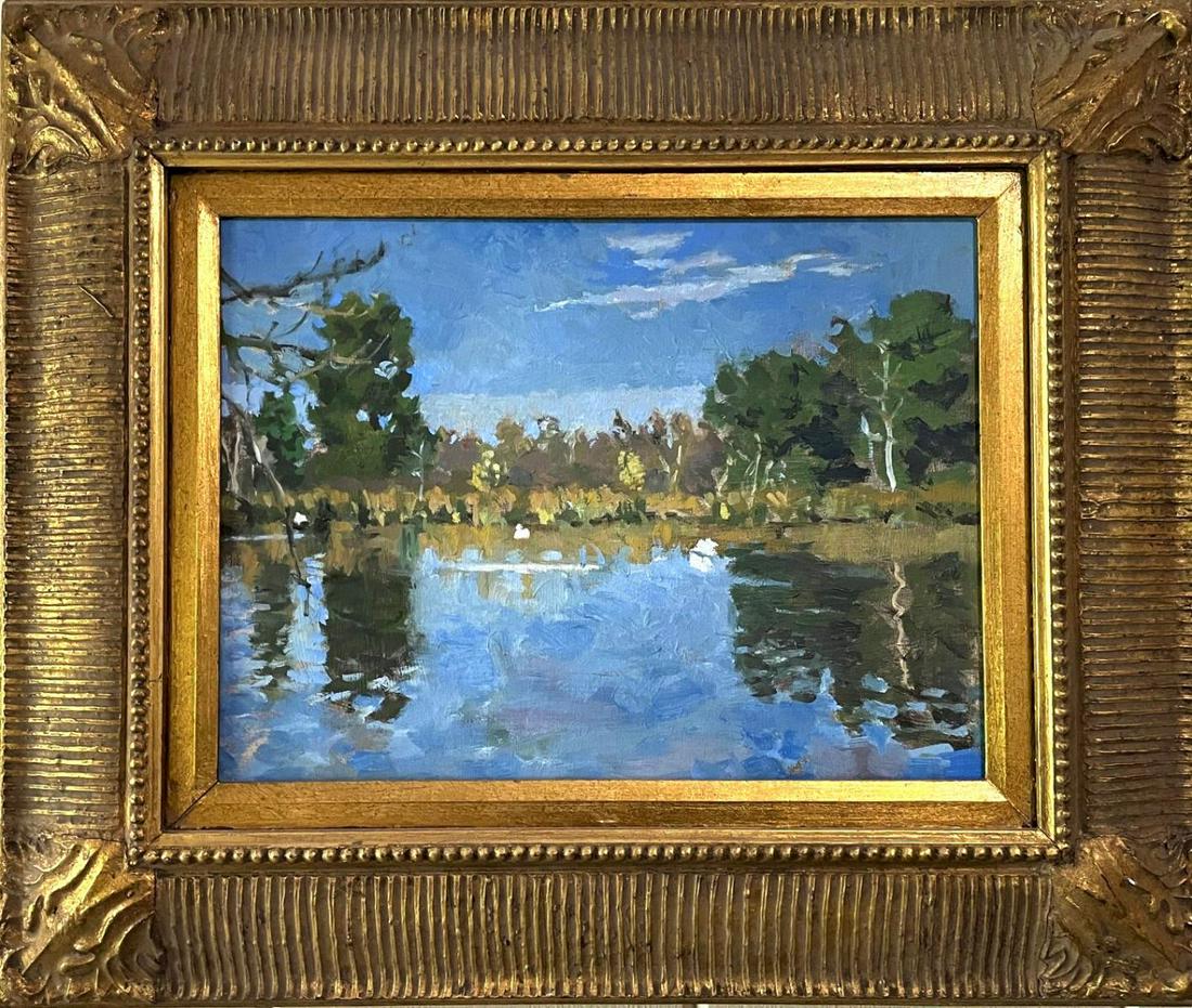 Boris Tyomkin- Oil on board "Balboa Park" (1 of 2)