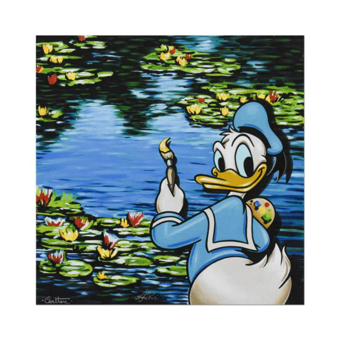 Trevor Carlton & Stephen Reis, "Impressions of a Duck" Limited Edition on Gallery Wrapped Canvas: Impressions of a Duck is a limited edition giclee on canvas by Trevor Carlton & Stephen Reis, numbered and hand signed by the by both artists. This piece is licensed by Disney Fine Art. This piece com
