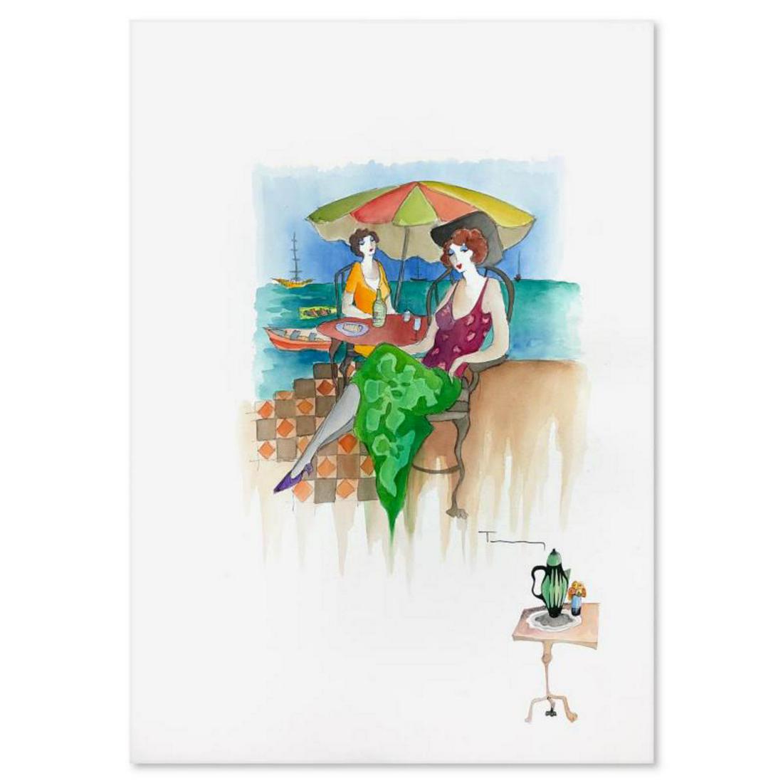 Itzchak Tarkay (1935-2012), Original Watercolor Painting on Paper, Hand Signed with Letter of (1 of 2)