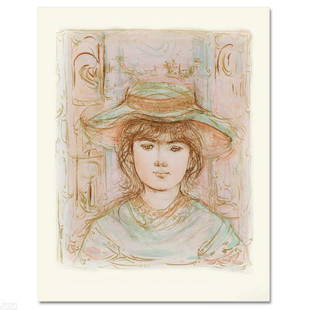 January Limited Edition Lithograph by Edna Hibel (1917-2014), Numbered and Hand Signed with: January is a limited edition lithograph on paper, numbered and hand signed by Edna Hibel (1917-2014). Includes Certificate of Authenticity! Measures approx. 18" x 22.5" (with border), 13" x 15.5" (ima