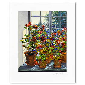 John Powell, "Geraniums" Limited Edition Serigraph, AP Numbered 25/50 and Hand Signed with Letter of (1 of 2)