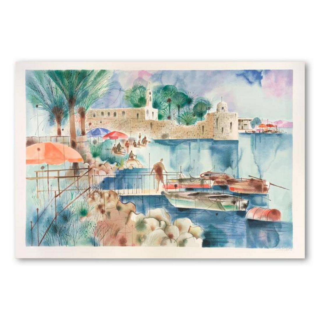 Shmuel Katz (1926-2010), "Sea of Galilee" Hand Signed Limited Edition Serigraph on Paper with Letter (1 of 2)