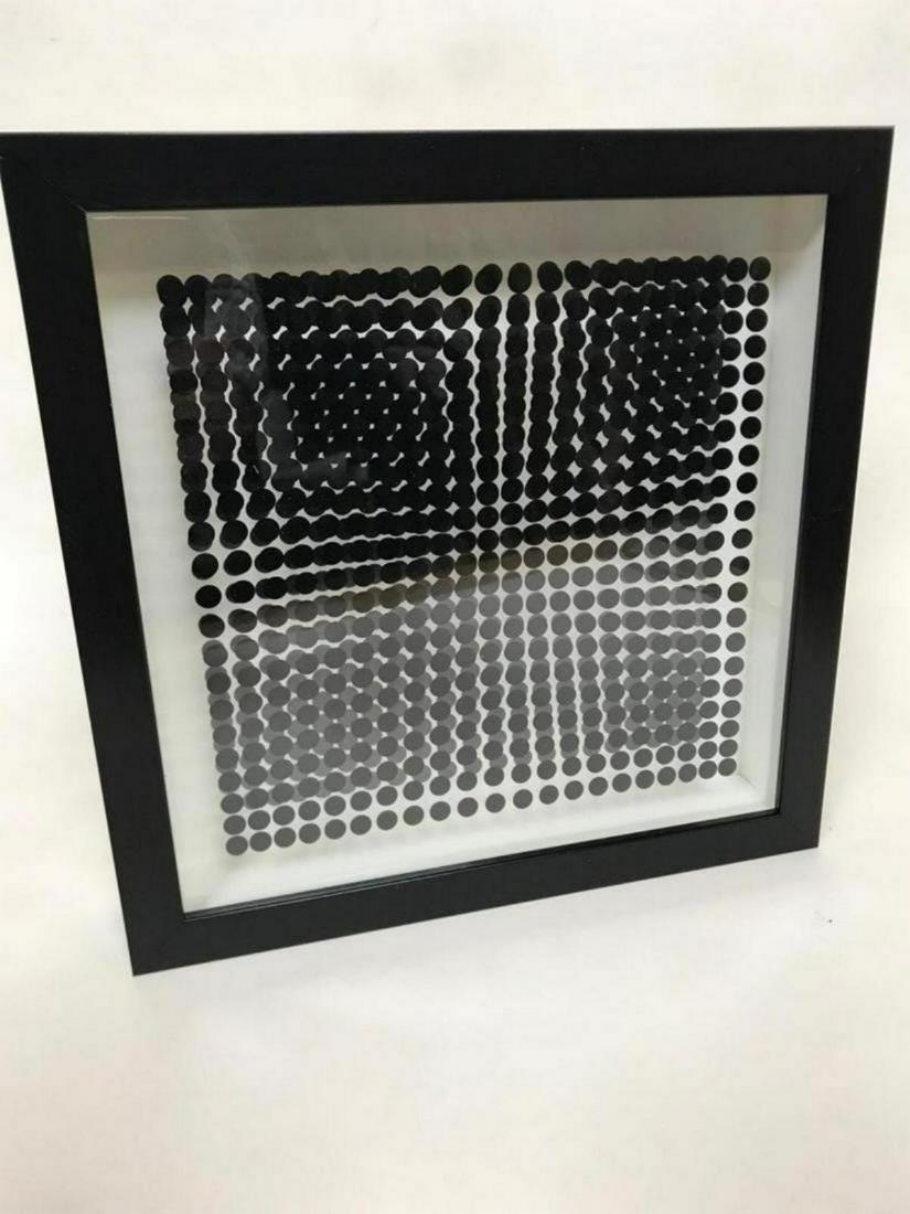 Victor Vasarely- 3D Wall Sculpture/object "Cinetiques": Artist: Victor Vasarely. Medium: 3D Wall Sculpture/object. Title: Cinetiques. Size: 11" x 10". Measures approx. 13" x 11" (framed). Certificate of Authenticity: Is included. Additional: Measures 11x13