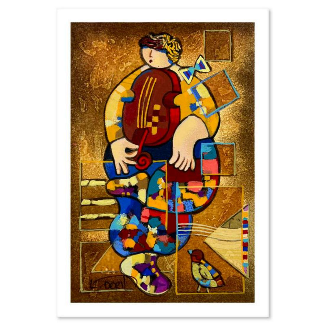 Dorit Levi, "Merry Violin" Limited Edition Serigraph, Numbered and Hand Signed with Letter of (1 of 2)